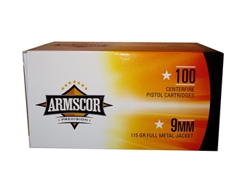 Picture of Armscor 9mm Pistol Ammo - 115 Grain | Full Metal Jacket | 1200rd Case (12 Boxes) 50444