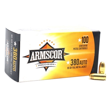 Picture of Armscor .380 Auto Value Pack Pistol Ammo - 95 Grain Full Metal Jacket 100rd Box 50315