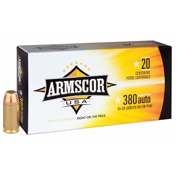 Picture of Armscor USA 380ACP 95gr Jacketed Hollow Point 20 Per Box/25 Case FAC3803N