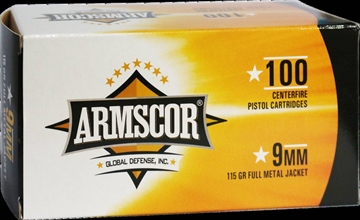 Picture of Armscor Precision Value Pack 9mmLuger 115gr Full Metal Jacket 100 Per Box/12 Case 50444