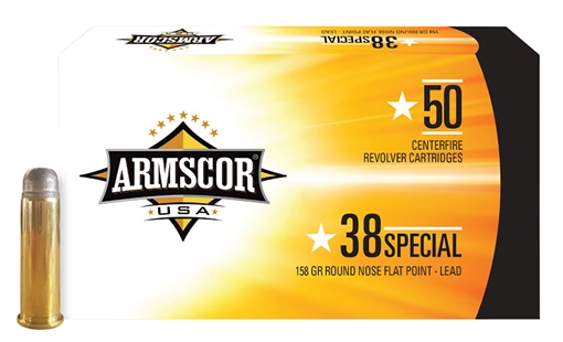 Picture of Armscor .38 Special Pistol Ammo - 158 Grain | Round Nose Flat Point Lead | 50rd Box FAC38-5N FAC385N