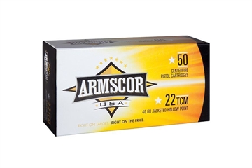 Picture of Armscor USA .22 TCM 40 Gr JHP Ammunition - 50 Rounds ARMS-50029PH-50