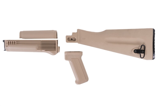 Picture of Arsenal 4-Piece Desert Sand Mil Spec Warsaw Length Buttstock Set for Stamped Receivers AKDSW.
