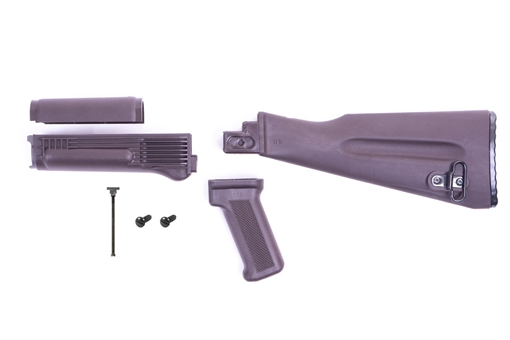 Picture of Arsenal 4-Piece Mil-Spec Warsaw Length Plum Polymer Buttstock Set for Stamped Receivers with Hardware AKPSW-K
