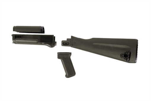 Picture of Arsenal 4 Piece OD Green Warsaw Length Mil Spec Buttstock Set for Stamped Receivers AKGSW
