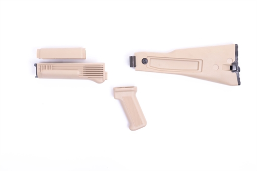 Picture of Arsenal 922r Compliant Desert Sand Polymer Folding Stock Set with Stainless Steel Heat Shield AK-USFDS