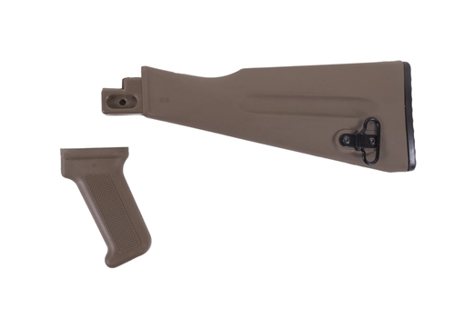 Picture of Arsenal AK47 / AK74 Warsaw Length FDE Buttstock and Pistol Grip Set for Stamped Receivers AK-008FDEUSW