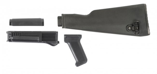 Picture of ARSENAL AKBSL 4 PIECE STOCK SET FOR MILLED AK47/74 VARIANTS BLK PLOYMER FURNTURE SM1-BM