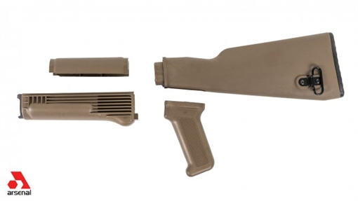 Picture of ARSENAL AKBSL 4 PIECE STOCK SET FOR MILLED AK47/74 VARIANTS FDE PLOYMER FURNTURE SM1-FDEM
