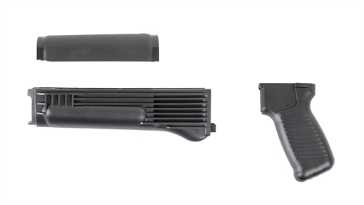 Picture of Arsenal Black Polymer Handguard and SAW Style Pistol Grip Set for Milled Receiver AK-402BUSM