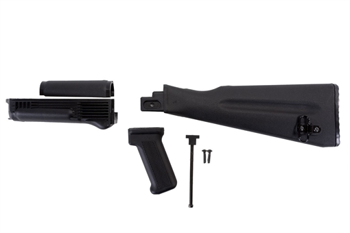 Picture of Arsenal Black Polymer NATO Length Stock Set with Stainless Steel Heat Shield for Stamped Receivers AKBSL-K