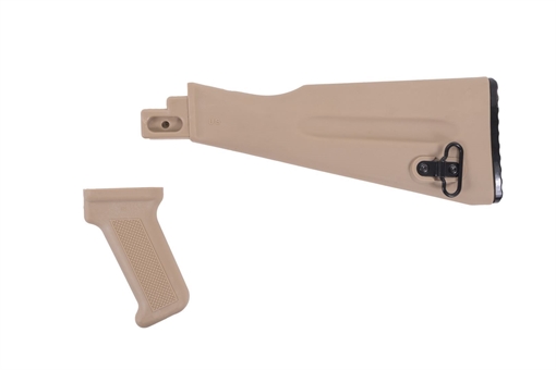 Picture of Arsenal Desert Sand Warsaw Pact Length Buttstock and Pistol Grip for Stamped Receivers AK-008DUSW
