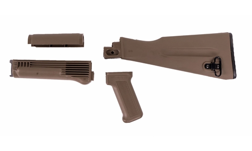 Picture of Arsenal FDE Left Side Folding Warsaw Length Stock Set for Stamped Receivers AKFDESW