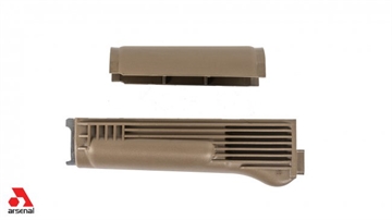 Picture of ARSENAL HANDGUARD SET FDE POLY WITH STAINLESS STEEL HEAT SHEILD FOR STAMPED RECEIVER US MADE AK-404USFDE