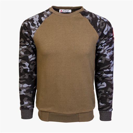 Picture of Arsenal Khaki / Black Camo Cotton-Poly Standard Fit Pullover Sweater ARS-S1-BKCM