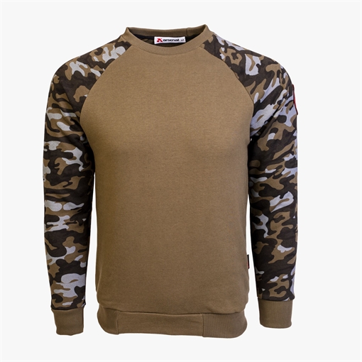 Picture of Arsenal Large Khaki / Camo Series Utility Cotton-Poly Standard Fit Pullover Sweater ARS-S1-KHCM-L