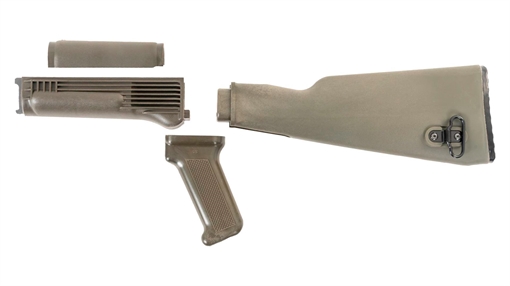 Picture of Arsenal OD Green Polymer Stock Set with Stainless Steel Heat Shield for Milled Receivers SM1-GM