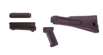 Picture of Arsenal Plum Polymer Left-Side Folding Buttstock Set with Stainless Steel Heat Shield and Pistol Grip for Krinkov Stamped Receivers KR-USFP