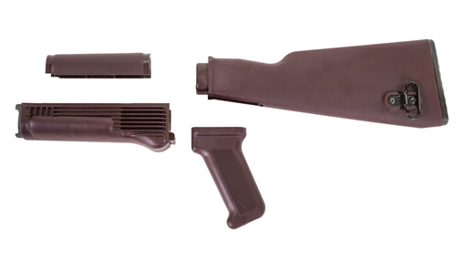 Picture of Arsenal Plum Polymer Stock Set with Stainless Steel Heat Shield for Milled Receivers SM1-PM