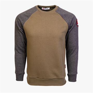 Picture of Arsenal Small Grey / Khaki Cotton-Poly Standard Fit Icon Pullover Sweater ARS-S8-KHGR-S