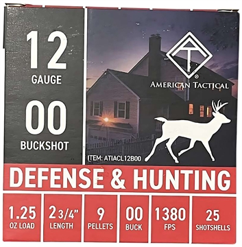 Picture of ATI ATIACL12B00 12Gauge 2.75" 1 1/4oz 00Buck Shot 25 Per Box/10 Case ATIACL12B00 ATIACL12B00C