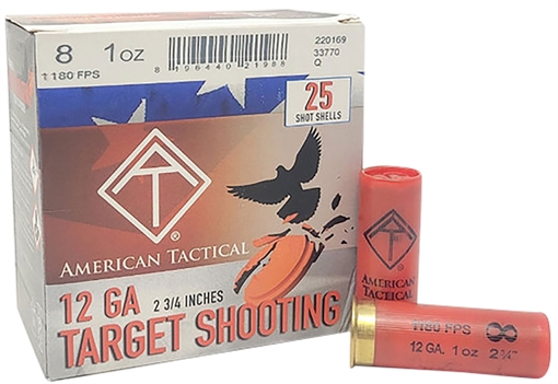 Picture of ATI TARGET LOAD AMO 12GA #8 1 OZ 2.75 DRAM 2 3/4" 25RD/BOX (10 BOXES PER CASE) ATIACL12T8