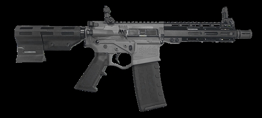 Picture of ATI ALPHA MAXX 5.56 PISTOL 7.5" BBL 7" HG, SNIPER GREY, PARBRACE, FLIP UPS, 1-30RD GAX556ML7SGTB 810113114835