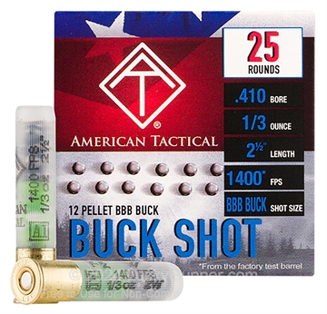 Picture of ATI Shotshell 410Gauge 12Pellets BBBShot 25 Per Box/10 Case ATIAC410BBB
