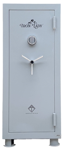 Picture of ATI IRON LADY MODEL M HOME SAFE 59"X26"X20" ELECTRONIC PANEL DBL FIRELINER FP 1200 GREY 24 GUN ATISAFEILMG 810113113616