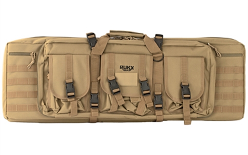 Picture of Rukx Gear Tactical Double Gun 36" Water Resistant Tan 600D Polyester w/ Non-Rust Zippers Holds up to 2 Rifles ATICT36DGT