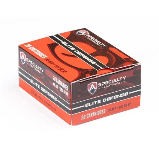 Picture of Atlanta Arms Elite Defense Handgun Ammunition .45 Auto 185gr JHP 975 fps 20/ct 45185T/D