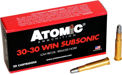 Picture of Atomic Ammunition Subsonic 30-30Win 165gr Lead Round Nose Flat Point 20 Per Box/10 Case 00410