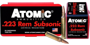 Picture of Atomic Ammunition Rifle Subsonic 223 Rem 77 gr Hollow Point Boat Tail 50 Per Box/ 10 Case 00429