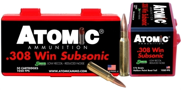 Picture of Atomic Ammunition Rifle Subsonic 308 Win 175 gr SubSonic 50 Per Box/ 10 Case 00430