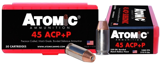 Picture of Atomic Ammunition Pistol Precision Craft 45ACP +P 230gr Bonded Match Hollow Point 50 Per Box/10 Case 00433