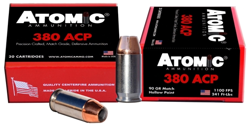 Picture of Atomic Ammunition Pistol Precision Craft 380ACP 90gr Hollow Point 20 Per Box/10 Case 00453