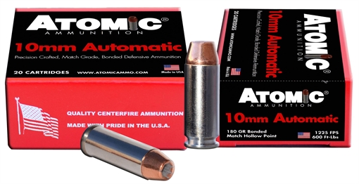 Picture of Atomic Ammunition Pistol Precision Craft 10mmAuto 180gr Bonded Match Hollow Point 20 Per Box/10 Case 00457