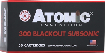 Picture of Atomic Ammunition Rifle Subsonic 300 Blackout 220 gr Hollow Point Boat Tail 50 Per Box/ 10 Case 00465