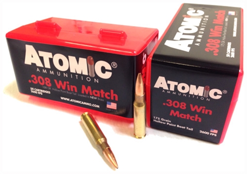 Picture of ATOMIC AMMUNITION 308 WIN 175GR MATCH BTHP 50RD 10BX/CS 00428