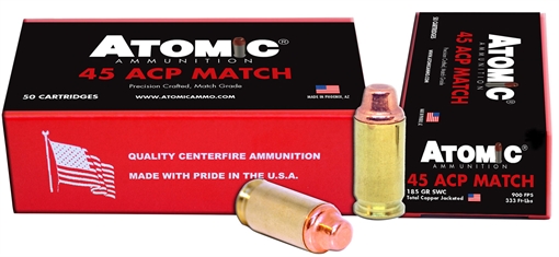 Picture of Atomic Ammunition Match Precision Craft 45ACP 185gr Semi Wadcutter 50 Per Box/10 Case 448