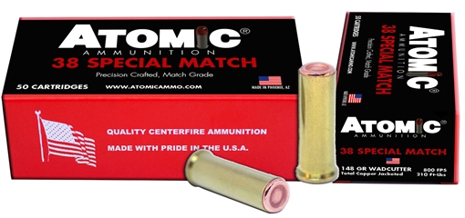 Picture of Atomic Ammunition Match Precision Craft 38Special 148gr Hollow Base Wadcutter 50 Per Box/10 Case 00 449