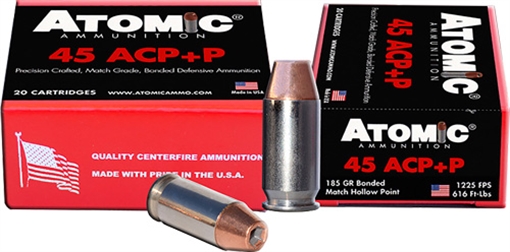 Picture of ATOMIC AMMUNITION 45 ACP +P 185GR BONDED JHP 20RD 10BX/CS 00458