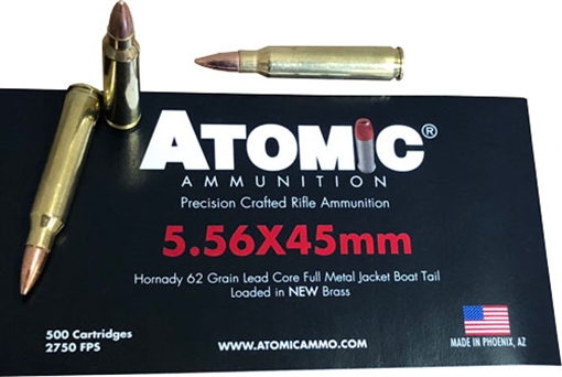 Picture of ATOMIC AMMUNITION 5.56X45 62GR FMJ 500RD BULK 0858767004898