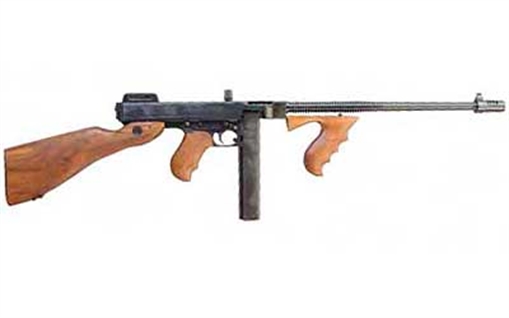 Picture of Auto Ordnance 1927A1 Deluxe, Semi-automatic Rifle, 45ACP, 18" Barrel, Blued Finish, Black, Walnut Stock, Adjustable Sights, 20 Rounds, 1 Magazine, Carry Case T1