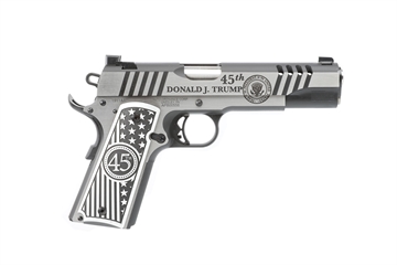 Picture of AUTO ORDNANCE TRUMP ONE HGA 45 AUTO 5IN BBL SILVER ENGRACED MAGA FS 7/RD MAG 1911TCA14 1911TCAC14