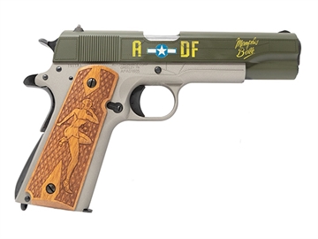 Picture of Auto-Ordnance Limited Edition "Memphis Belle" 1911 Handgun .45 Auto 7rd Magazine(1) 5'' Barrel Custom Wood Grips 1911BKOC19