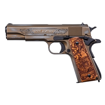 Picture of AUTO ORDNANCE 1911 BOOTLEGGER HGA 45 AUTO 5IN BBL BURNT BRONZE ENGRAVED 1920'S 7/RD MAG 1911BKOC9