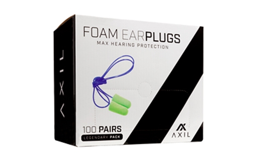 Picture of AXIL Foam Ear Plugs, Green, 100 Pair with Lanyard FP-100GP AXFP100GP