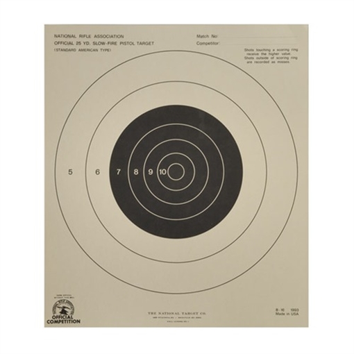 Picture of B-16 25-YARD SPECIAL SLOW FIRE TARGET B16