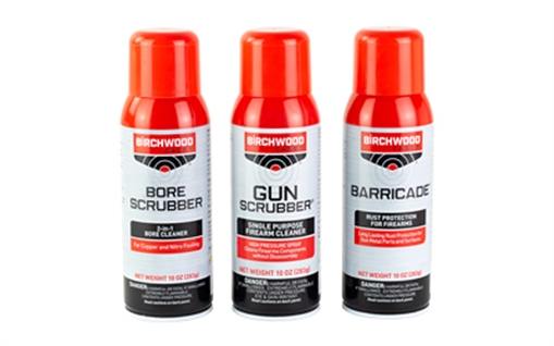 Picture of Birchwood Casey 1-2-3 Aerosol Value Pack, 10 oz 2-Bore Scrubber, 2-Gun Scrubber, 2-Barricade Aerosol Can BC-33309